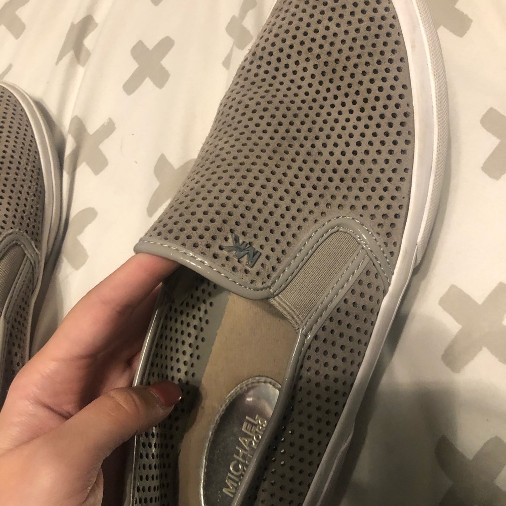 michael kors grey slip ons